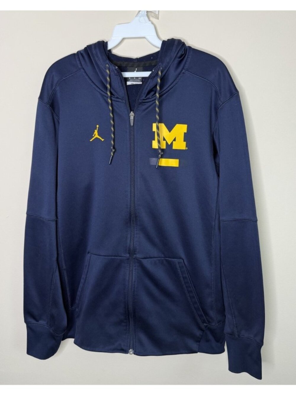 Nike Air Jordan University of Michigan Hooded Sweatshirt Jacket Zip Jump Man